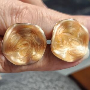 Gold Swirl Clip-On Earrings
